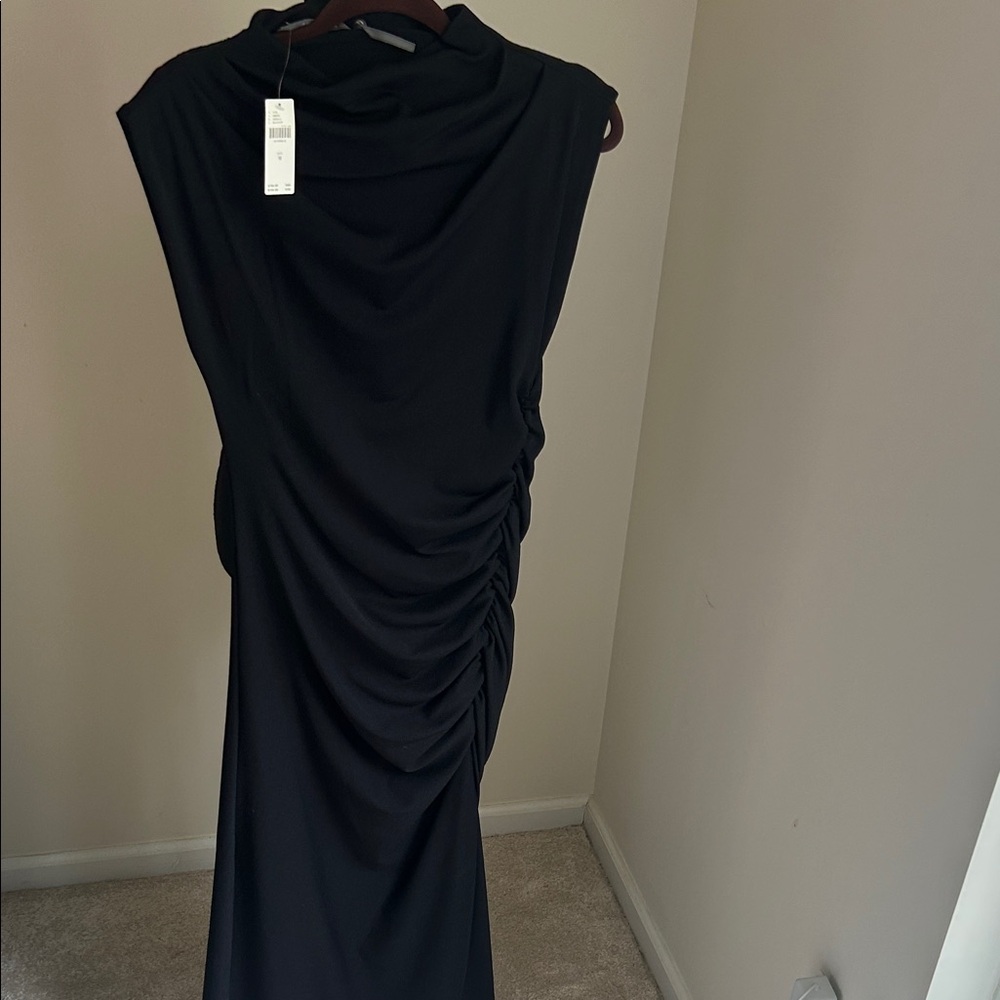 Anthropologie Black Draped Maxi Dress